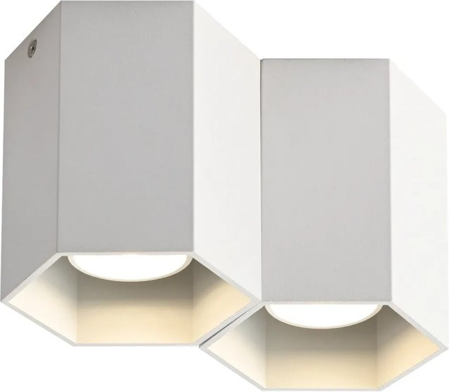 NETTLIFE Deckenstrahler aus Aluminium in Weiß mit 2x GU10 Fassungen für ein modernes Design - Bild 1
