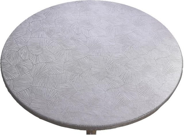 JanYi Runde Tischdecke aus Polyester, wasserabweisend und ölbeständig, Grau, Durchmesser: 150 cm - Bild 1