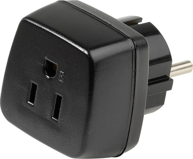Vivanco Reisestecker für USA mit Schuko-Stecker in Schwarz - Bild 1