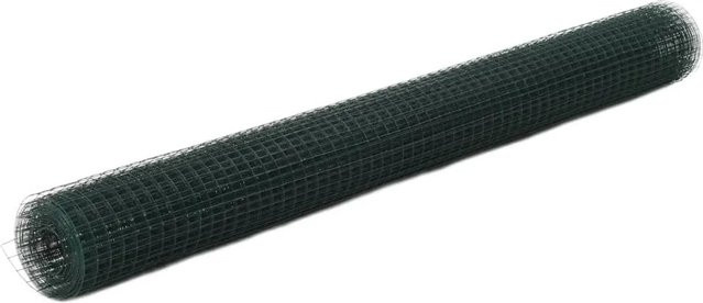 vidaXL Drahtzaun aus verzinktem Stahl mit PVC-Beschichtung, Grün, B: 25 m, H: 1,5 m - Bild 1