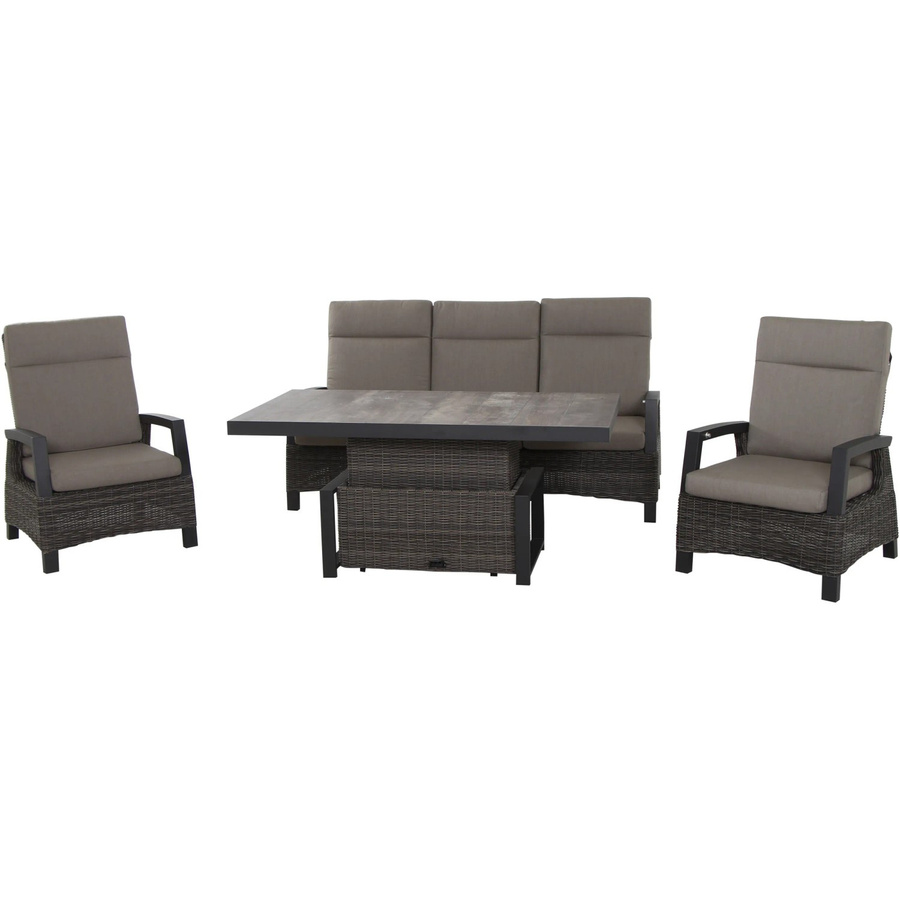 Siena Garden 3er Sofa Corido in Anthrazitgrau mit Aluminiumgestell und Polsterung, B/T/H: 206 x 87 x 103 cm - Bild 2