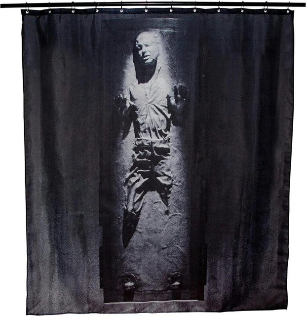 Duschvorhang Han Solo in Carbonit aus Polyester, Grau, B: 90 cm, H: 180 cm - Bild 1