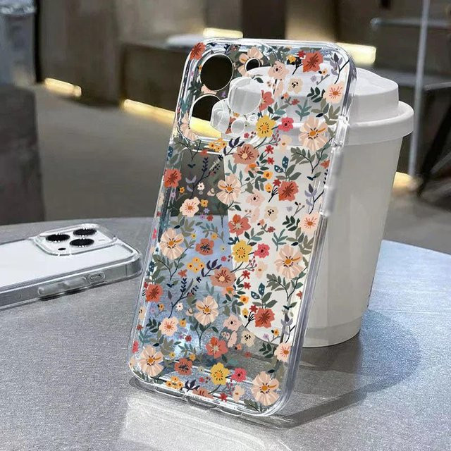 Transparente Handyhülle mit Blumenblättern für Samsung Galaxy S26 Ultra, S25 FE, S26 Plus, A57 5G, A56, A55, A36, A26, A16, A07 in Multicolour - Bild 1