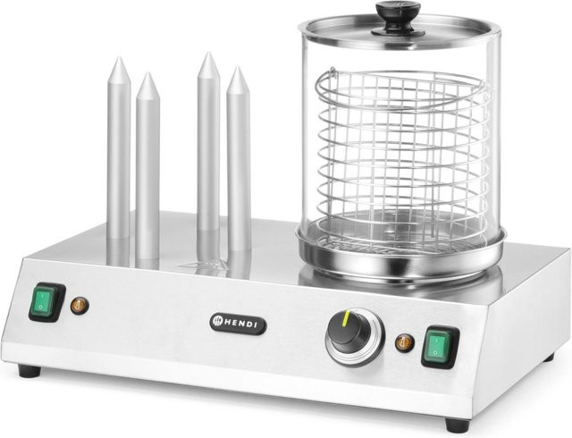 HENDI Elektrischer Hot-Dog-Wärmer mit 4 Spießen, 550 W, Silber - Bild 1