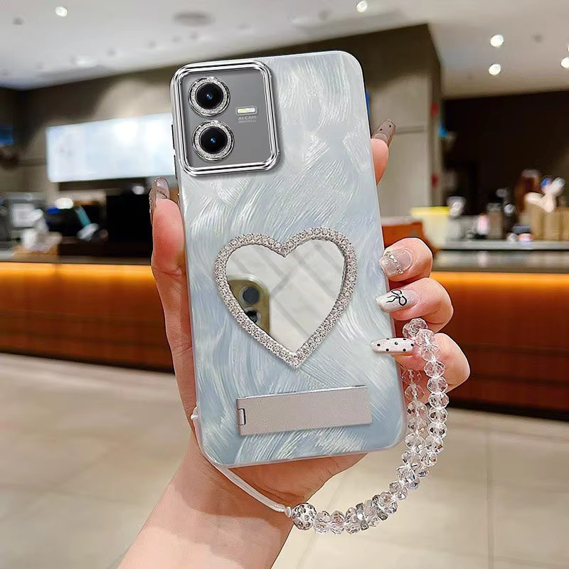 Y22S Schutzhülle mit Lanyard und Standfunktion für Vivo Y28 Y27 Y27S Y22 Y21 Y21T Y21E Y21A Y20 Y20A Y20G Y20T Y20S in Silber - Bild 2