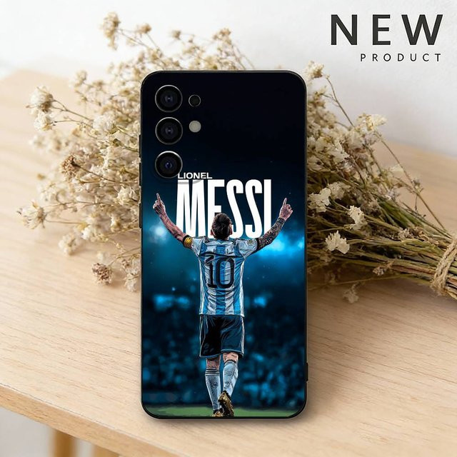 Handyhülle mit Fußball-Design Lionel Messi 10 für Samsung Galaxy S26, S25, S24, S23, S22, S21, S20, S10, S9 sowie Ultra, Plus und Lite Modelle in Schwarz - Bild 1