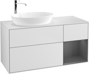 V&B Waschtischunterschrank Finion mit Wandbeleuchtung, Weiß lackiert, B/T/H: 120 x 50,1 x 60,3 cm - Bild 1