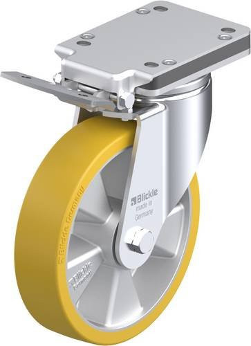 Blickle Lenkrolle LH-ALTH 200K-IS mit Feststeller, Rad-Durchmesser: 200 mm, Tragfähigkeit: 800 kg, Farbe: Silber - Bild 1