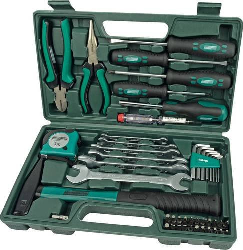 Mannesmann M29032 Heimwerker Werkzeugkoffer bestückt, Grün, B/T/H: 33,5 x 33,5 x 19,5 cm - Bild 1