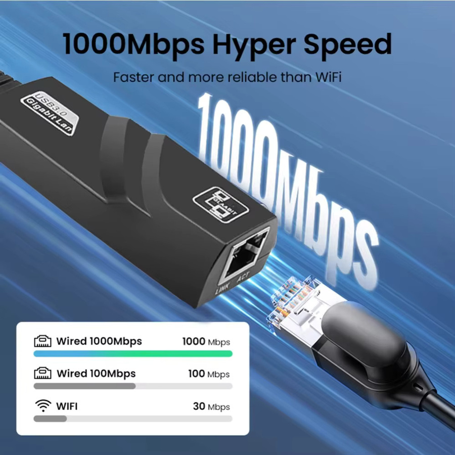 LccKaa USB-C auf RJ45 LAN Ethernet Adapter in Schwarz für 1000 Mbit/s mit Plug-and-Play Unterstützung für PC, MacBook, Windows und Laptop - Bild 5