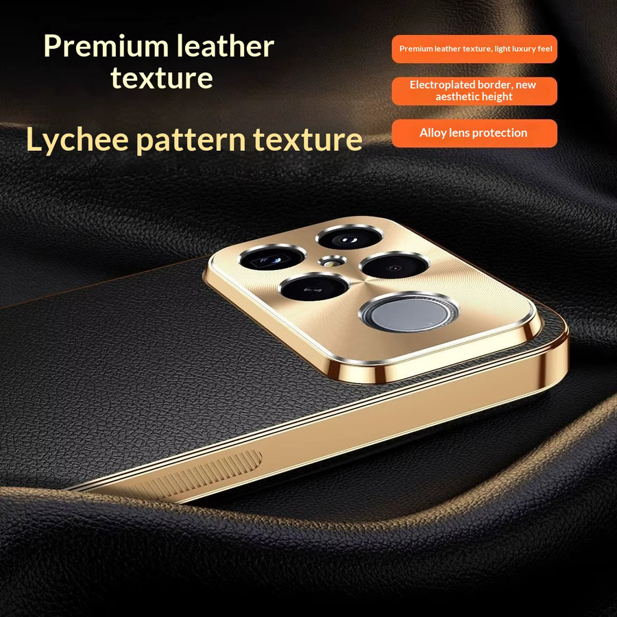 Xiaomi POCO F8 Ultra und F8 Pro Schutzhülle mit Lychee-Textur in Matt-Optik, Farbe: Orange - Bild 3