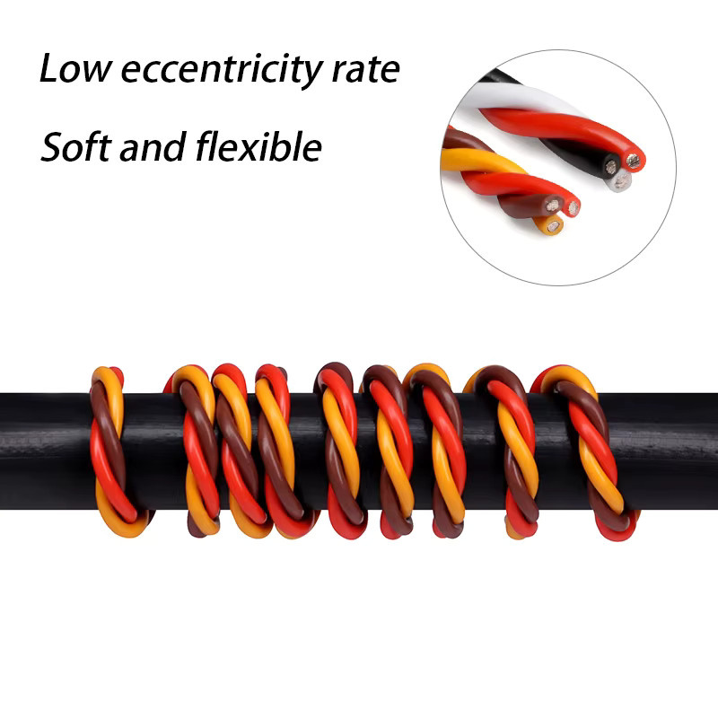 3-Wege-Servo-Verlängerungskabel für RC-Flugzeug-Zubehör, verdrilltes Kabel für JR und Futaba, erhältlich in Orange, Braun, Rot und Mehrfarbig - Bild 3