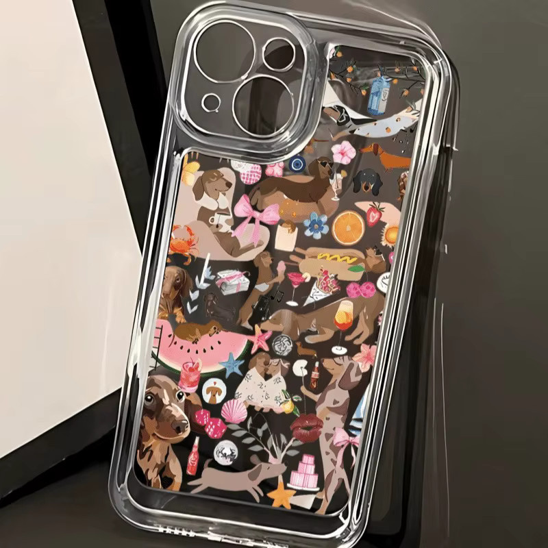 Transparente Handyhülle mit bemaltem Dackel-Aufdruck für Apple iPhone 17, 16, 15 Pro, Max und Plus Serien - Bild 4