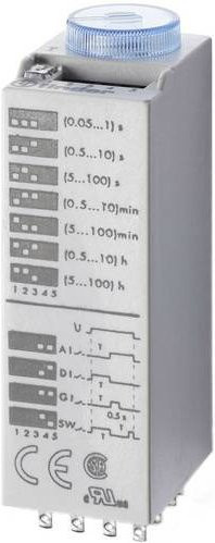 Finder Zeitrelais 85.04.0.024.0000 Multifunktional, 24 V/DC und 24 V/AC, Grau, Hutschiene - Bild 1