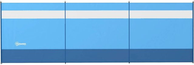 Furnicato Windschutz mit Sichtfenster und Tragetasche, Blau, B: 440 cm, H: 140 cm - Bild 1