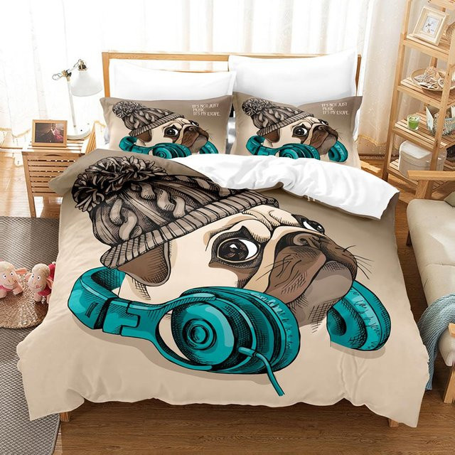 Binchi Outdoor Product Hunde-Bettwäsche-Set mit 3D-Druck, Beige, B/H: 200 x 230 cm - Bild 1