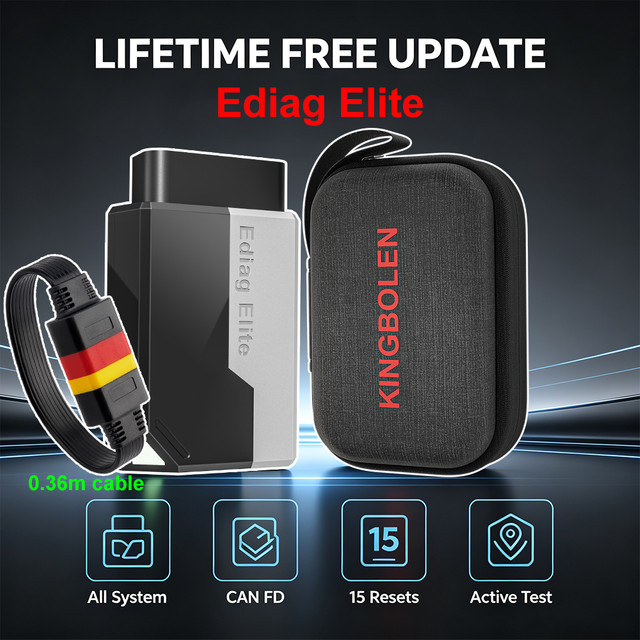 KINGBOLEN Ediag Elite CAN FD Diagnosegerät mit 15 Resets und bidirektionalem Test, OBD-Scanner mit Bluetooth 5.2 für iOS und Android - Bild 1