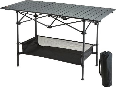 VEVOR Klappbarer Campingtisch für Outdoor und Picknick, Tragbarer Beistelltisch aus Aluminium und Stahl in Schwarz, B/T: 61 x 41 cm - Bild 1