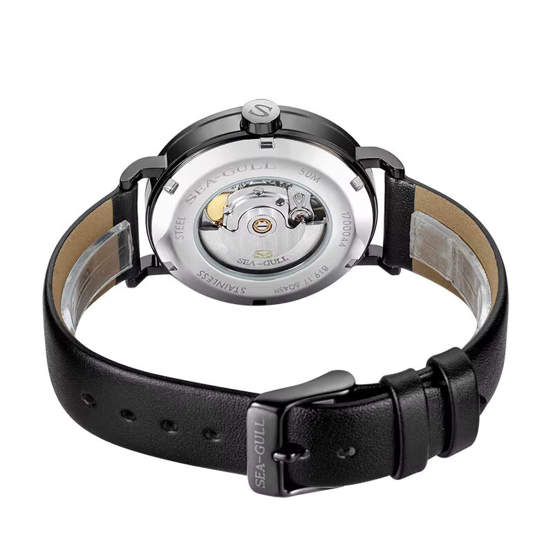 Seagull Armbanduhr, Automatik, Edelstahl, Leder, Saphirglas, Herren - Bild 5
