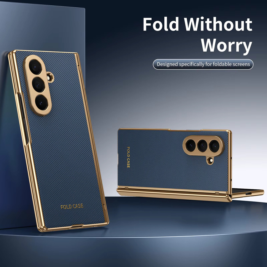 Luxus Leder Schutzhülle für Samsung Galaxy Z Fold 7 6 5 4 3 in Grün oder Blau - Bild 2