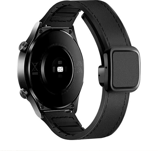 Xiaomi Uhrenarmband Silikon, Leder, Schwarz, Unisex, 22mm - Bild 1