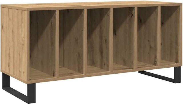 vidaXL Schallplattenschrank mit Regal in Artisan-Eiche, Farbe Braun, B/T/H: 100 x 38 x 48 cm - Bild 1