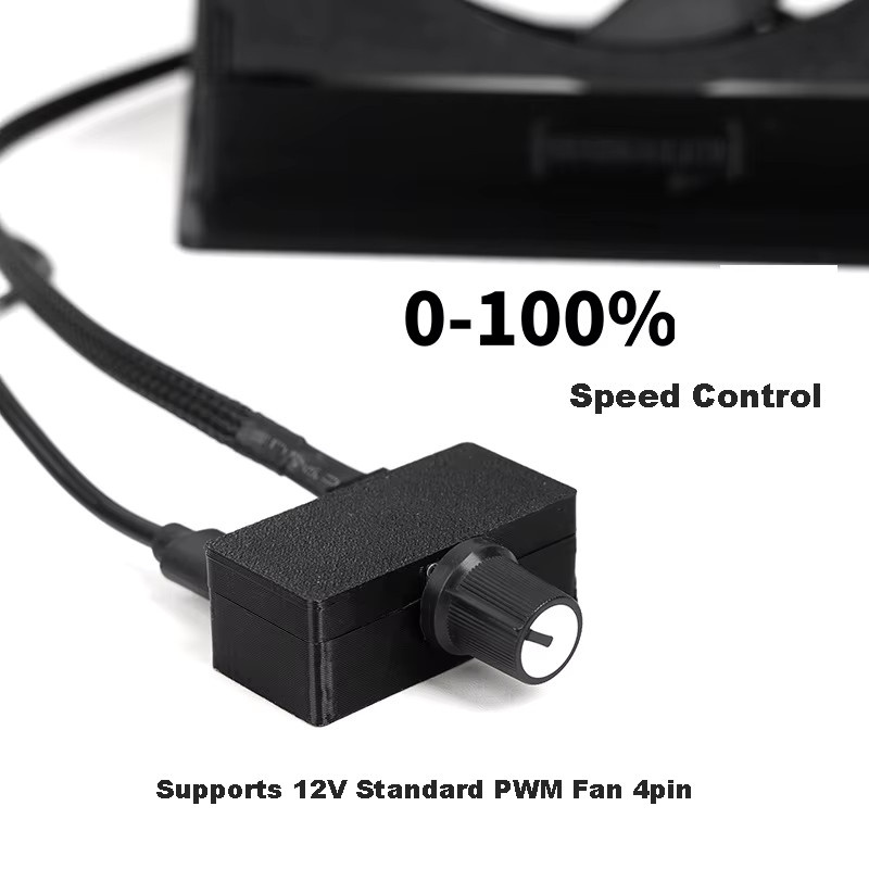 OULLX 4-poliger PWM-Lüftergeschwindigkeitsregler mit USB auf Typ-C Stromversorgung in Schwarz für DIY-Wasserkühlung und Wasserpumpen-Konverter-Adapter - Bild 2