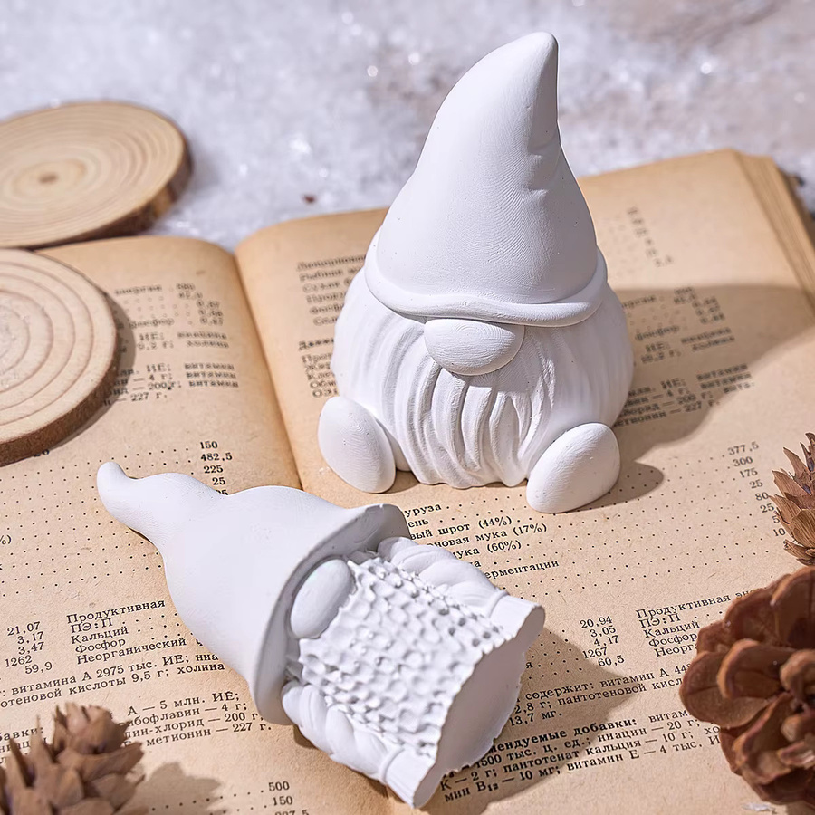 UDOCOOL 3D Weihnachtsmann Gnom Form für Gesichtslose Weihnachtsornamente aus Gips oder Beton in Weiß - Bild 4