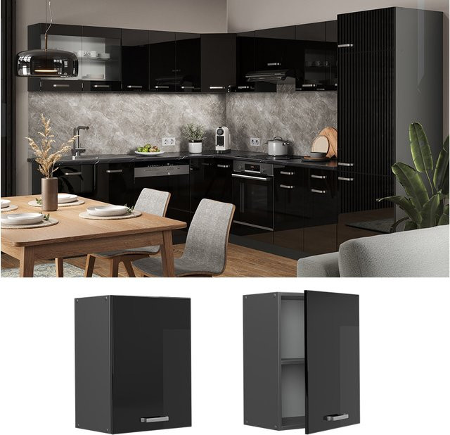 Vicco R-Line Hängeschrank Küchenschrank in Anthrazit und Schwarz, modern, B: 45 cm, H: 60 cm, T: 31 cm - Bild 1