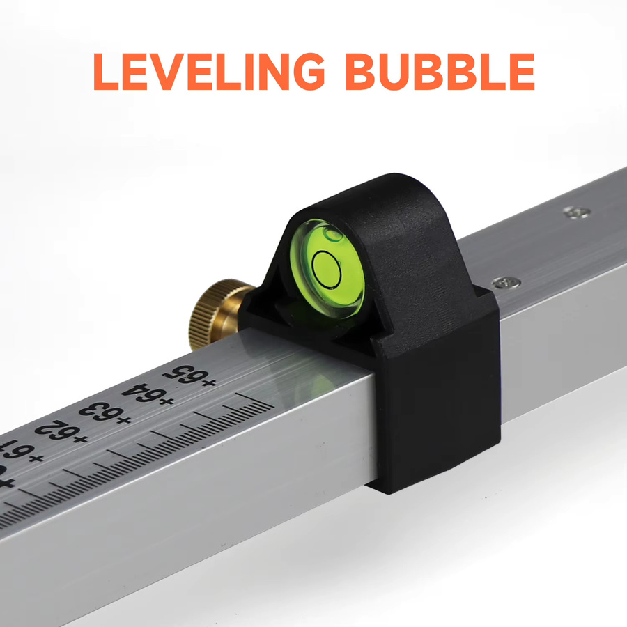 DOVOH Laser-Nivellierstab aus Aluminium mit Schnellverschluss-Schieber für Laserempfänger, rot, verstellbar bis 2,4 m - Bild 3