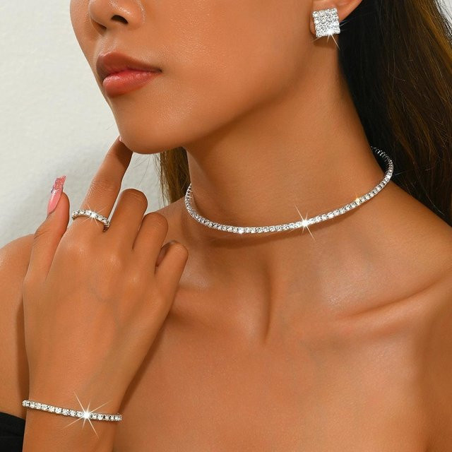 Rui Di Schmuckset Damen, Kupfer, Silber, Kristall, 4/5-teilig - Bild 1