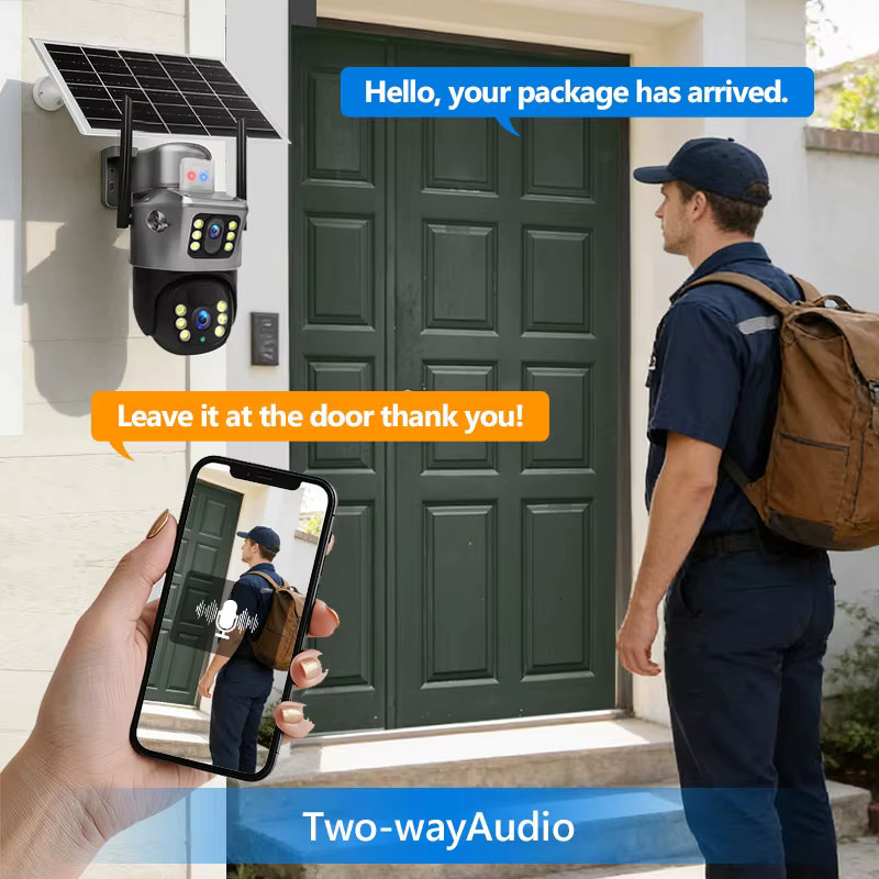 FUNOVATION Solar-PTZ-Kamera 4K 6MP HD Außen-WLAN-Kamera mit Solarpanel, Akku und PIR-Bewegungsmelder - Bild 3