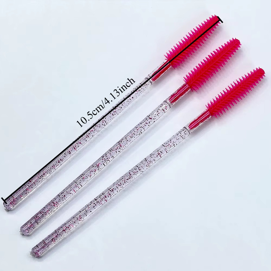 Mollie Lipper Make-Up Pinsel mit Kristall-Griff, 300 Stück, Rosered - Bild 3