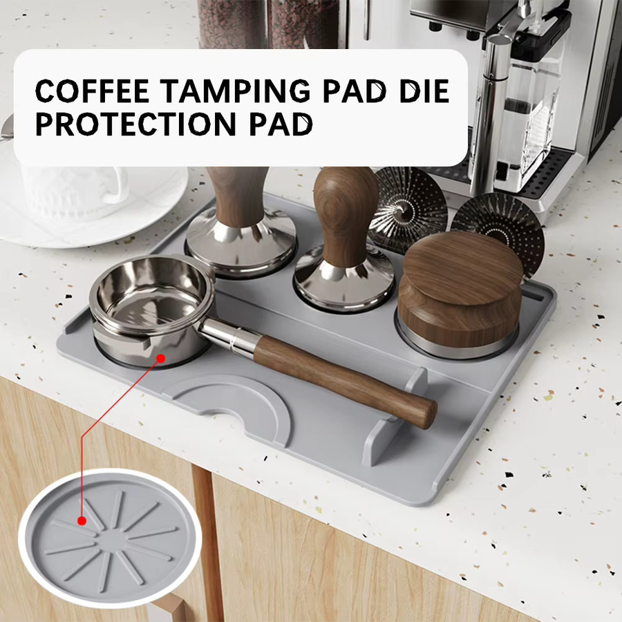Multiyilego Anti-Schlupf Kaffeematte aus Silikon in Grau - Bild 2