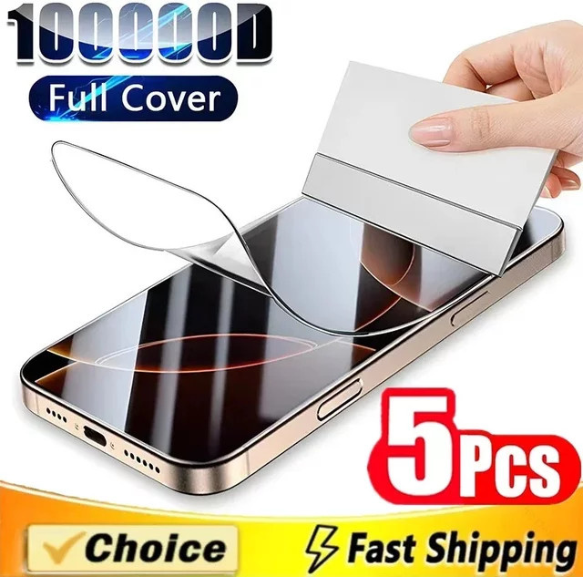 5 Stück Hydrogelfolie Displayschutzfolie für Apple iPhone 11 12 13 14 15 16 17 Pro Max Mini Plus XS in Transparent - Bild 1