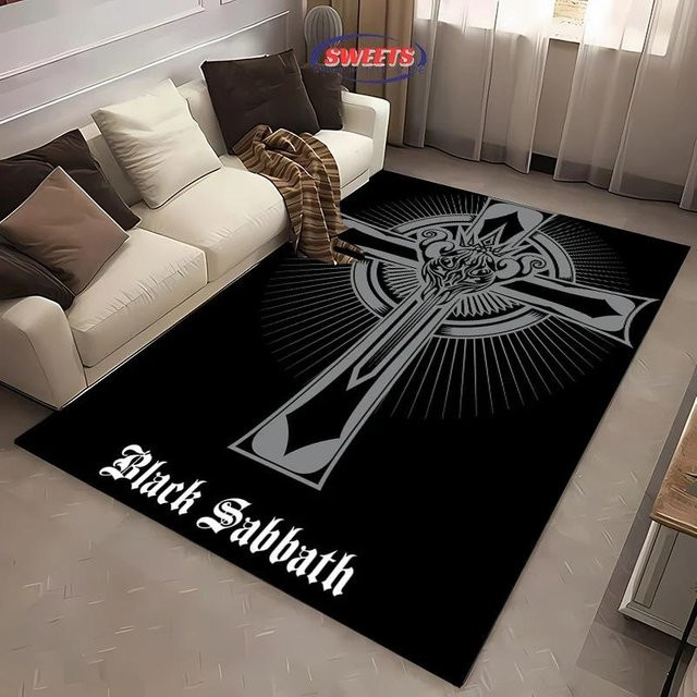 Karpetti Bereichsteppich Black S-Sabbath Muster, Farbe: Schwarz, B/T: 80 x 120 cm - Bild 1