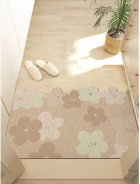 Retro Seiden-Bodenmatte von Yiran Furniture, unregelmäßige Fußmatte mit Streifenmuster, rutschfest und verschleißfest, B/T: 120 x 90 cm - Bild 1