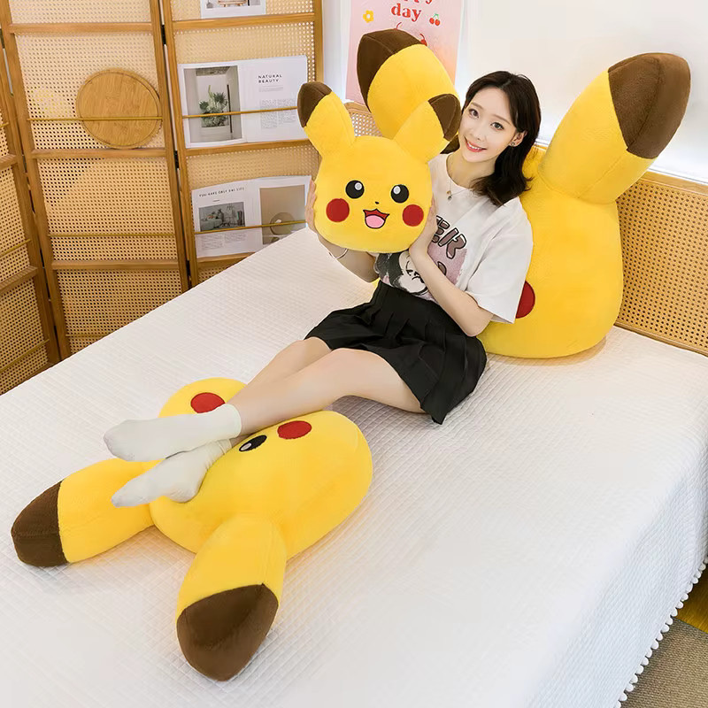 TAKARA TOMY Pokemon Pikachu Doppelseitiges Plüschkissen in Gelb - Bild 2