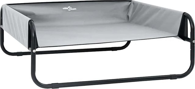 vidaXL Hundebett aus Metall in Hellgrau mit erhöhten Rändern und rutschfester Unterseite, B/T/H: 57 x 57 x 24 cm - Bild 1