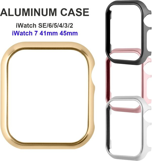 CAOWTAN Schutzhülle für Apple Watch, Aluminium, Gold, 45 mm, 44 mm - Bild 1