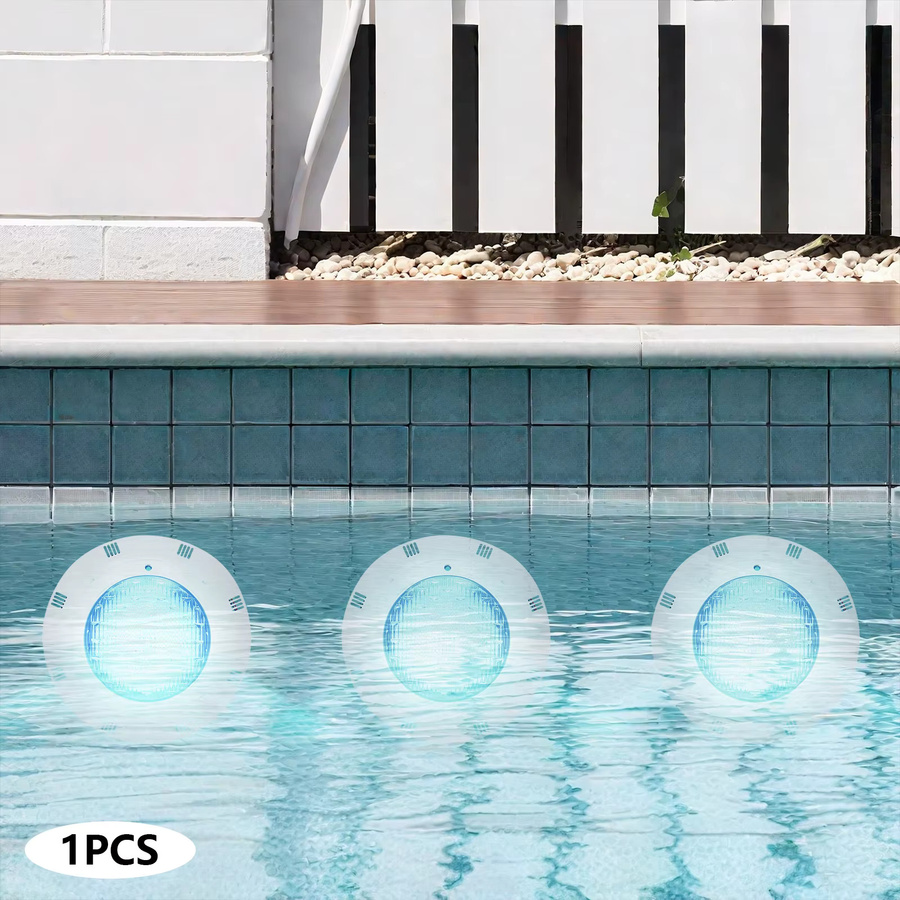Bymaocar RGB LED Tauchleuchte IP68 mit Fernbedienung, 45 W, 7 Farben und 11 Beleuchtungsmodi, Multicolor, Rund, Einbauleuchte für Schwimmbad und Garten - Bild 2