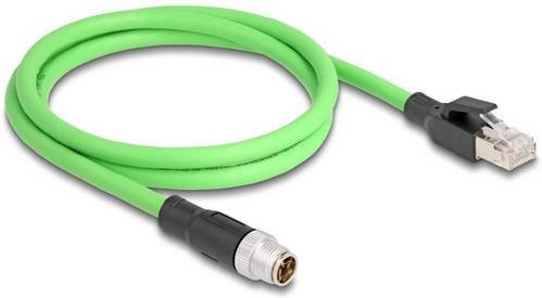 Delock M12 Ethernet Patchkabel SF/UTP in Grün, Länge: 1,00 m - Bild 1
