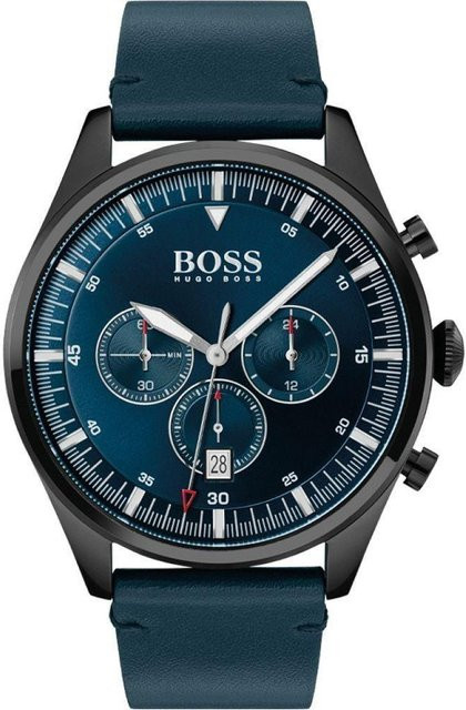 Hugo Boss Chronograph, Quarz, Edelstahl, Blau, 44 mm, Herren - Bild 1
