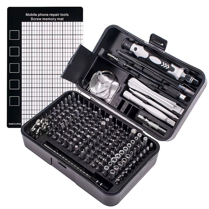 ZJMZYM 170-in-1 Präzisions-Schraubendreher-Set mit magnetischen Bits in Grau und Schwarz für Computer und Telefon Reparaturen - Bild 2