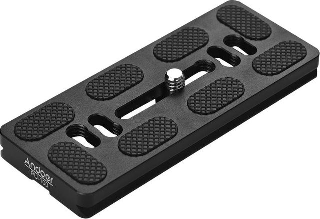 Andoer PU-140 Schnellwechsel-QR-Platte für Arca Swiss-Stative, Schwarz, 140 mm x 100 mm - Bild 1