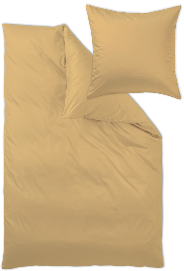 Curt Bauer Mako-Satin Bettwäsche Set aus Baumwolle in Beige, B/H: 155 x 220 cm und 40 x 80 cm - Bild 1