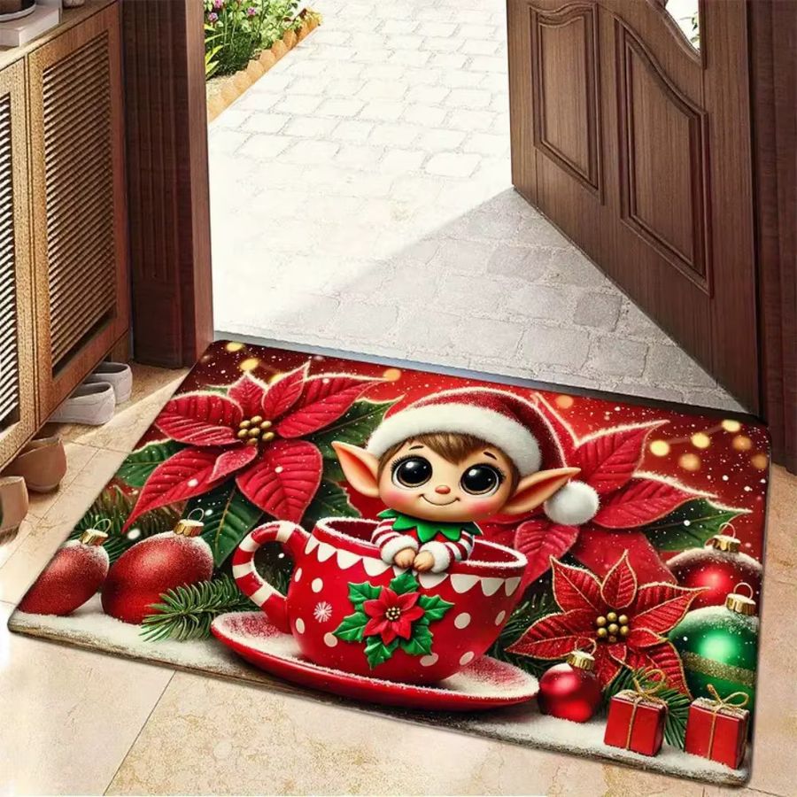 VIKAMA Weihnachtliche Fußmatte als Willkommens-Teppich für Eingangsbereich und Korridor - Bild 4