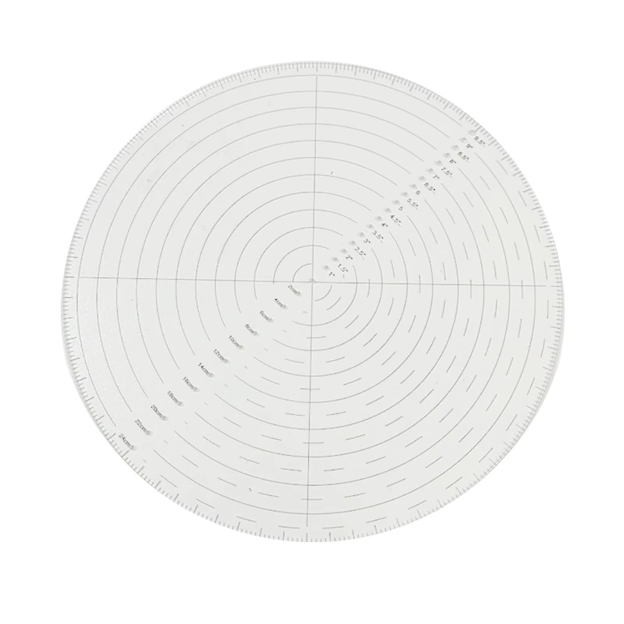 Nählineal aus transparentem Acryl mit Kompass und Mittensucher, Durchmesser: 25,4 cm - Bild 4