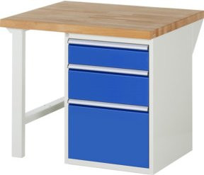 Rau Werkbank 7508A1 in Weiß mit 3 Schubladen, B/T/H: 100 x 90 x 89 cm - Bild 1