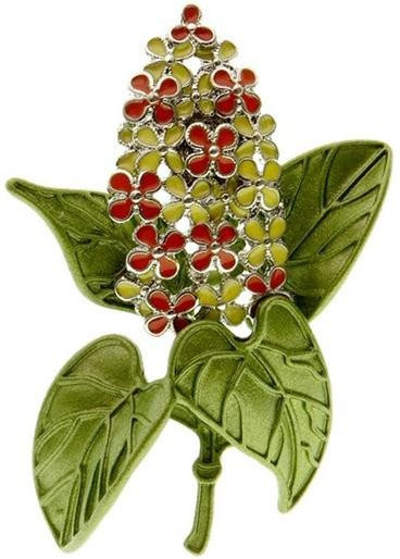YIRAN Jewelry Brosche Blumenlack, rot, bunt, Damen - Bild 1